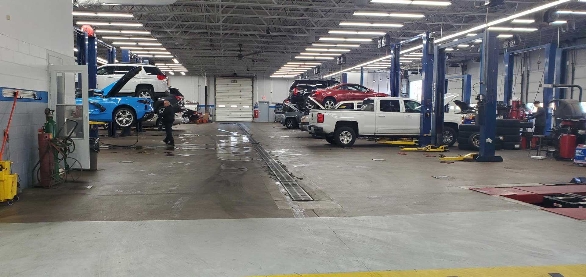 vehicles in shop